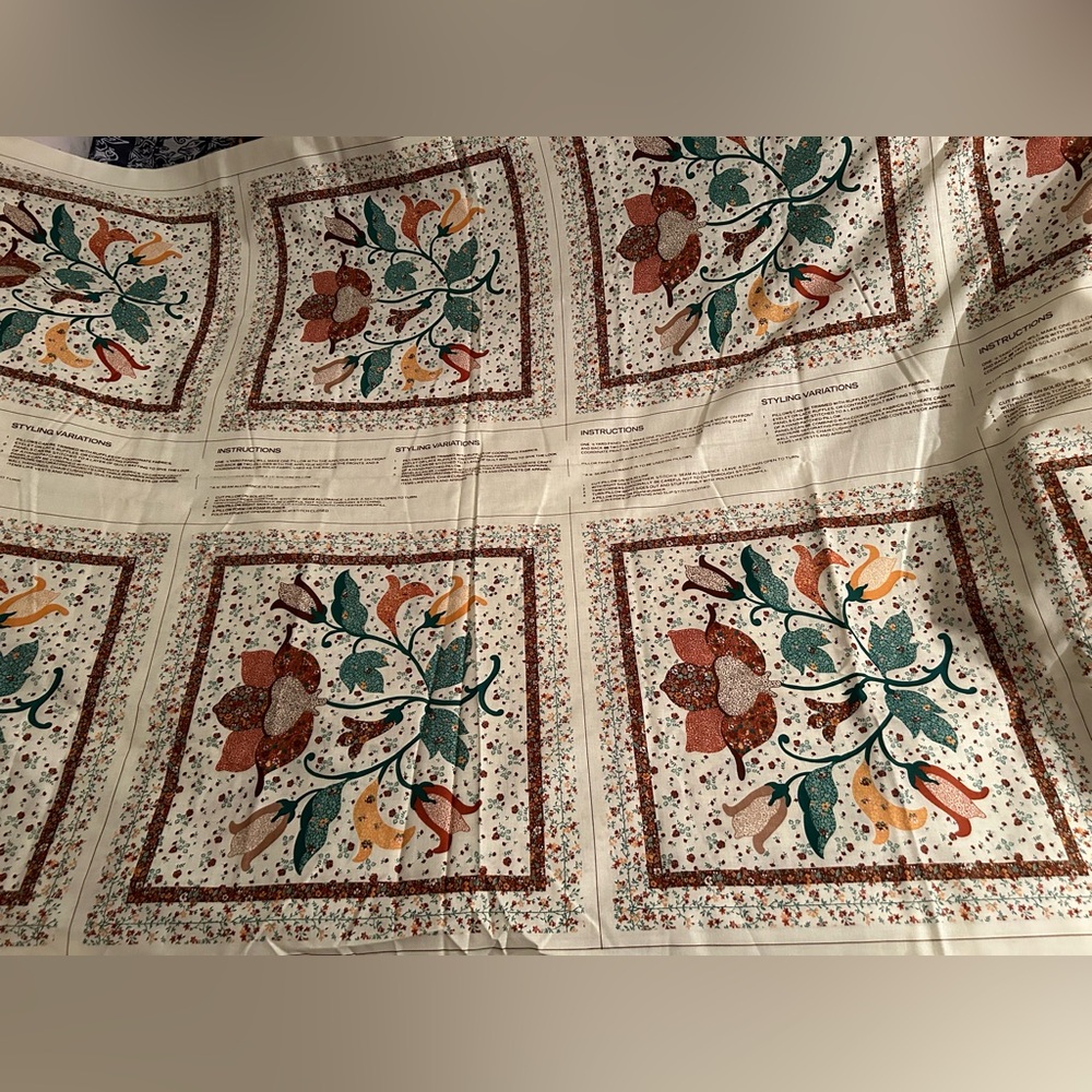 New print pattern Quilt top fabric 122”x45”